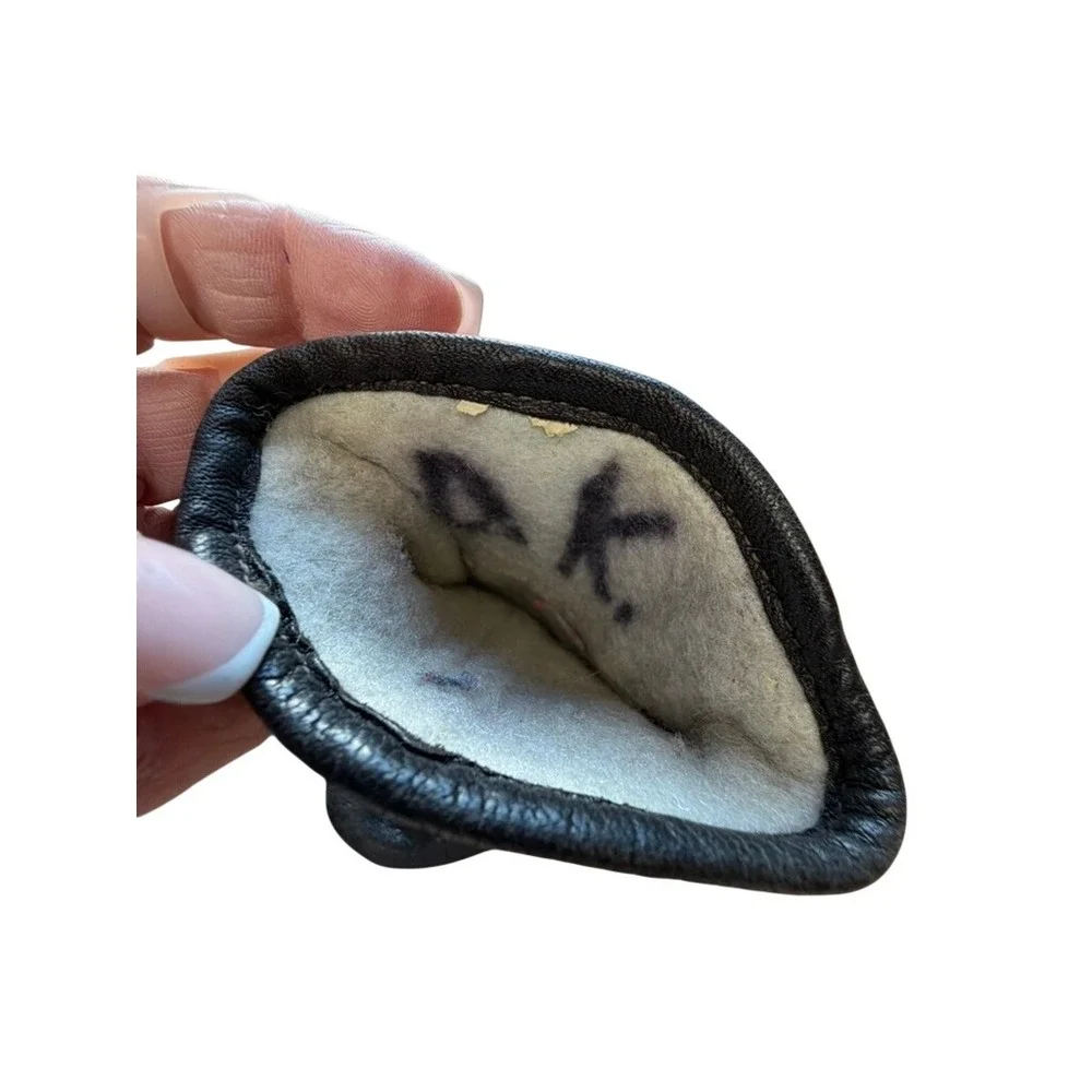 VTG Kids Black Leather Mittens 1-SZ‎ 7, SZ 8.5